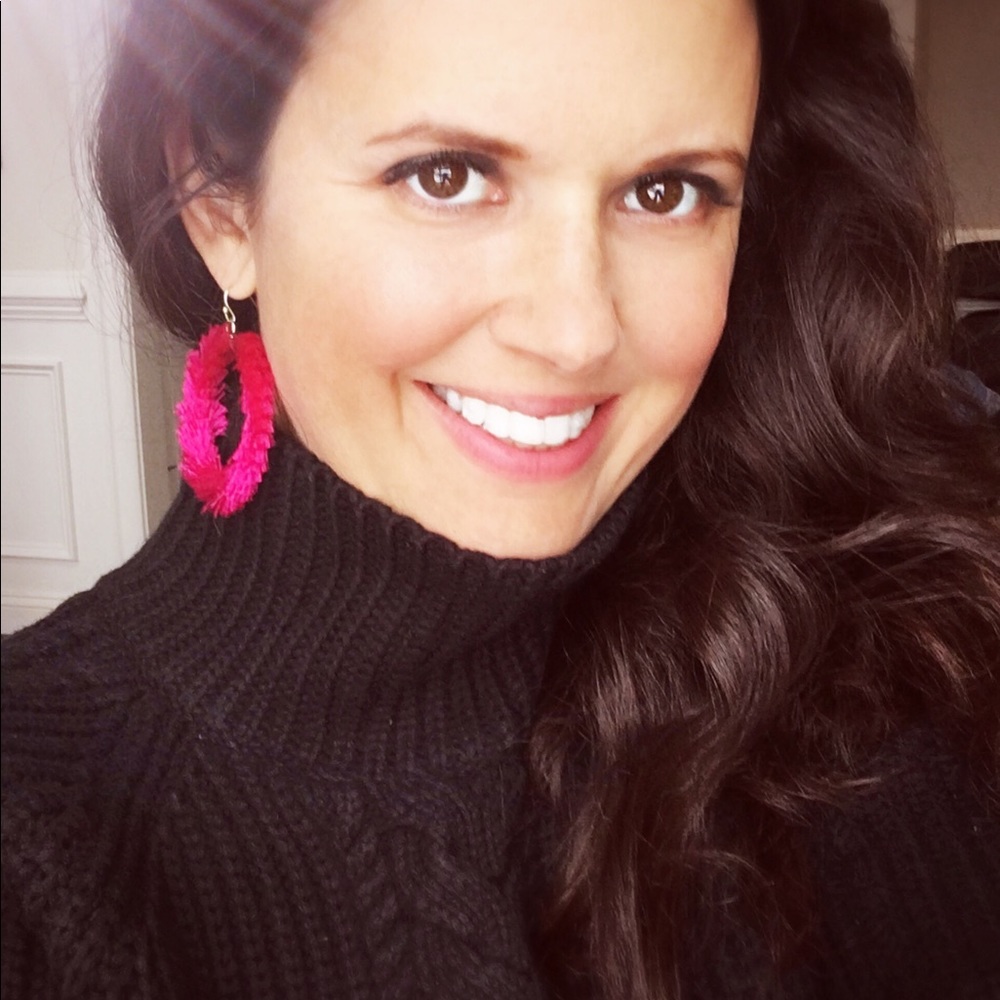 5/$25 Tassel Hoop Earrings in Black - Picture 3 of 3